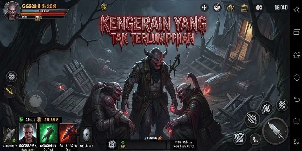 Gameplay GGG888 menampilkan suasana horror yang mencekam.