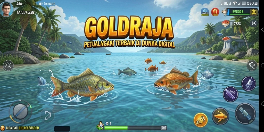 Tampilan menarik gameplay GOLDRAJA dengan aksi memancing yang mendebarkan.