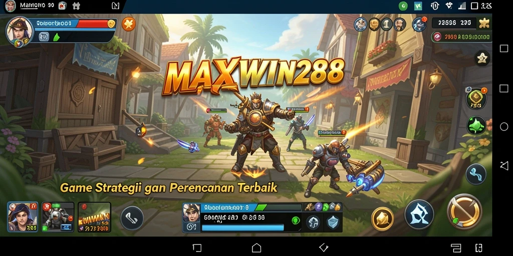 Tangkapan layar gameplay MAXWIN288 yang menunjukkan pertempuran strategis.