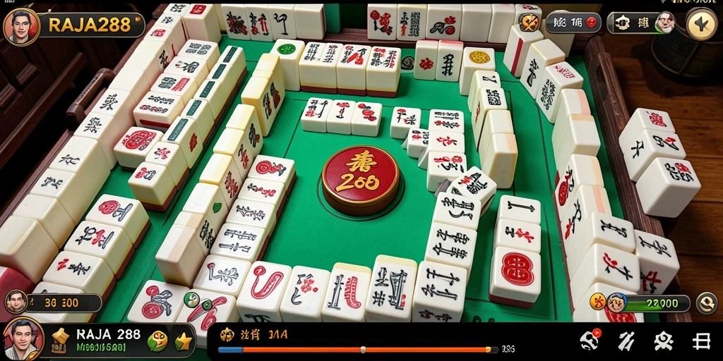 Tampilan menarik dari gameplay seru Mahjong di RAJA288.