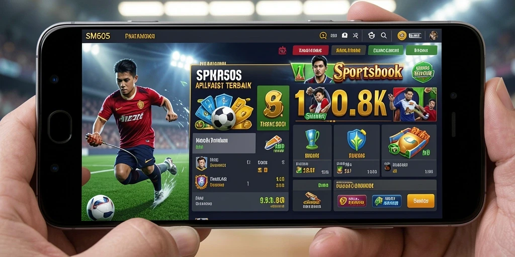 Tampilan gameplay SM605 saat memasang taruhan pada pertandingan olahraga.
