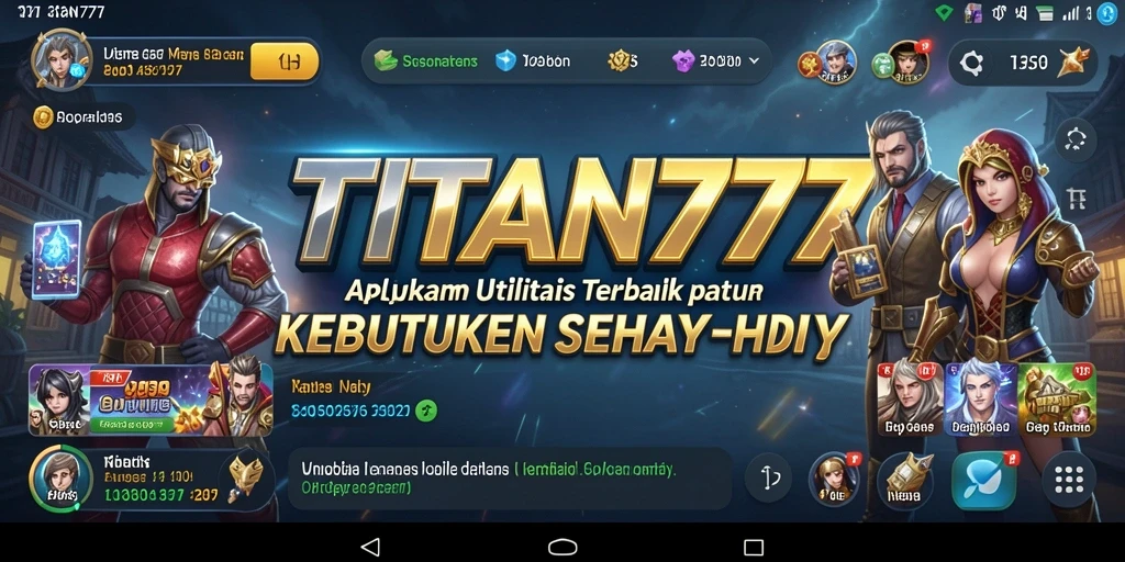 Tampilan utama TITAN777 dengan fitur utilitas yang lengkap.